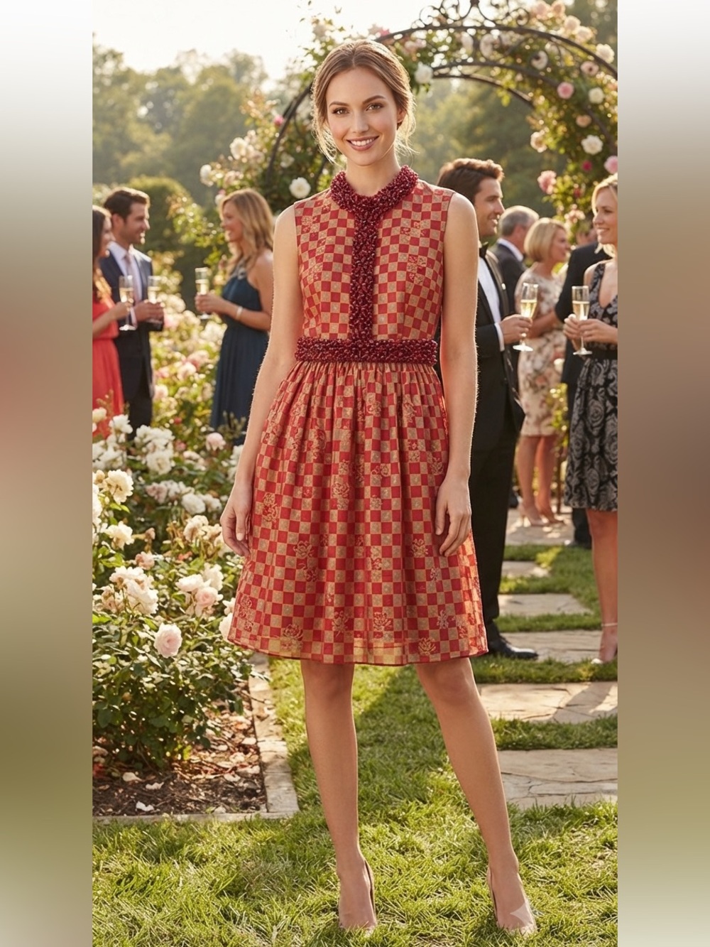 Anna Sui embellished printed silk dress 2